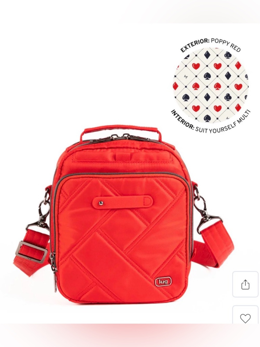 Lug Skeeter Bridge Convertible Crossbody Bag NWT Poppy Red